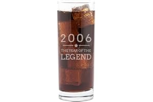 Dust and Things Engraved Highball Glass - 2006 Year of The Legend Design - 18th Birthday Gifts for Boys - Cocktail Glass