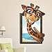 Produktbild Bluelover 3D Lächeln Giraffe Wall Decals Abnehmbar Schöne Tier Wand Aufkleber Wandtattoo Art