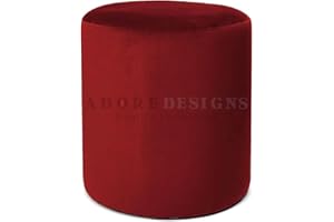 Serenity Headboards VICTORIA ROUND PLUSH VELVET FOOTSTOOL POUFFE DRESSING TABLE SEAT VANITY FOOTREST (Burgundy)