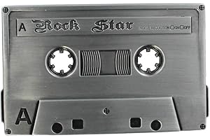 eeddoo® Gürtelschnalle - Musikkassette silber- Rock Star - Tape Belt Buckle (Buckle für Wechselgürtel für Damen und Herren | Belt Frauen Männer Oldschool Rockabilly Metall Biker Western Trucker)