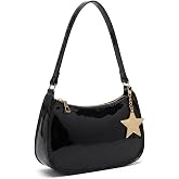 Trendy Women's Handbag Glossy Patent Leather Shoulder Bag with Charm Star