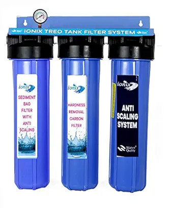 IONIX Treo Tank filteration system - Saltless Water| Triple Filter setup with Sediment, Scaling & Hard water treatment (Treo Tank Filter for Excess Scaling)