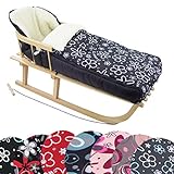 SUPER-KOMBI-SPARANGEBOT ** Holzschlitten + Winterfußsack (108cm) **