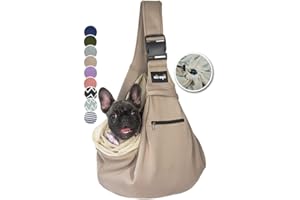 NATUYA Transportador de Perros pequeños para Perros pequeños, Bolsa de Paseo para Perros Libres, Correa de Hombro Ajustable, Bolsillo con Cremallera, cinturón de Seguridad de Malla Protectora para
