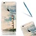 Produktbild Handyhülle für 4.0" Apple iPhone 5/5s/SE, iPhone 5s Klare Motiv Case, CLTPY Luxus Schlank Hybrid Silikon Stoßfest Schale Cover, Malerei 3D Landschaft Series TPU Fall-Abdeckung für iPhone SE +1 Stylus - Leuchtturm