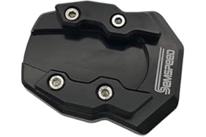 LongGreat Patin d'élargissement du pied de béquille de moto Side Stand Pad Anti-Slip Kickstand Extension Plate Pad Pour Honda Forza 300 125 250 2017-2020 (Black, Nouveau style)
