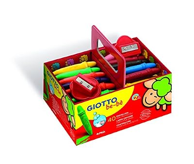 Giotto Bébé 462700 Paquet de de 40 crayons à la cire incassables + 2 taille crayons