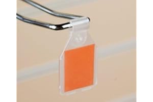 Pos Display Shop Swing Tag Euro Hook EPOS Price Ticket Label Holders - Clear Plastic (100, 25mm Wide x 27mm High)