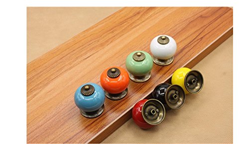 Schönes Leben* 7x Schrankgriffe Türknöpfe Schrankknöpfe Möbelknopf Möbelknöpfe Set Möbelgriff Keramik（7 Bunte Farbe dragon Ball ） - 4