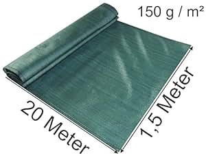 Sichtschutz-Netz 1,5 m hoch 150 g/m² grün 20 m lang als Zaunnetze
