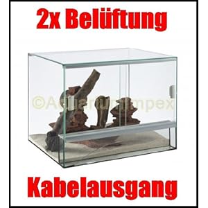 Glas Terrarium + Belüftung 40x30x30 cm 30 40 Schiebetür