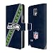 Produktbild Offizielle NFL Streifen Seattle Seahawks Logo Brieftasche Handyhülle aus Leder für Samsung Galaxy Note 4