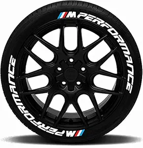 Tyre Tattoo 3D Premium & Unique Rubber Tyre Stickers Kit (4 Tyres)_Design M Performance