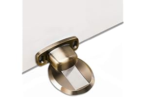 PHOEWON Strong Magnetic Door Stopper Metal Door Stop Heavy Duty Door Catch with 3M Self Adhesive Conceal Screws Floor Mounted, 2pcs,Bronze