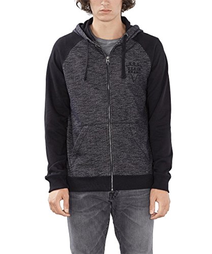 edc by ESPRIT Herren Kapuzenpullover Hoody Sweatshirtjacket 086CC2J005, Schwarz (Black 001), XX-Large (Herstellergre: XL)