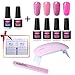 Produktbild clavuz Soak Off Gel Nagellack Set Nude Farben Collection Top und Base Coat sunmini LED Nagel Lampe Nagelfeile Entferner Wrap New Starter Nail Art Tool Kit