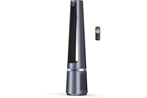 Rowenta rotorloser 2 in1 Luftreinigungsventilator Eclipse QU5030 | Luftreiniger und Ventilator | Feinpartikel | 12 Geschwindigkeiten | Timer | verzögerte Startfunktion | Fernbedienung | Anthrazit