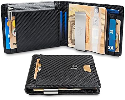 TRAVANDO Portefeuille Homme avec Pince à Billets „New York“ Etui RFID Blocage Contre Piratage Bancaire | Mince Porte-Monnaie avec Clip en Métal | Porte-Carte de Crédit Sécurisé | Porte-Cartes
