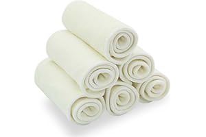 GENERIC Hemp Nappy Inserts Reusable Nappies Booster Cotton 3 Layers Cloth Nappy pad Diaper Liners Washable Highly Absorbent Natural Ecofriendly (20)