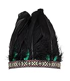 SIX „Festival“ auffäliges Haarband, Haarreif, Kopfschmuck Indianer Style mit schwarzen und grünen Federn Indianer Kostüm (456-174) - 2