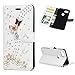 Price comparison product image MOTIKO Google Pixel 2 XL Case - 3D Bling Leather Wallet Flip Case Magnetic Cover Glitter Crystal Diamonds Flowers Sparkly Butterfly Gems Card Slots Stand Case for Google Pixel 2 XL - White