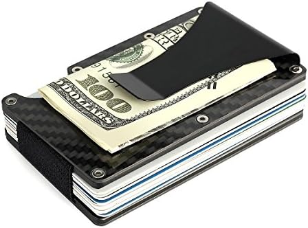 Minimalist Wallet Slim Wallet &amp; RFID Blocking Front Pocket Wallet, Aluminum Wallet for Men And Women (Carbon Fiber)