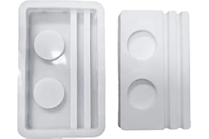 ‎ALEFBET Silikonformen Gießformen Kerzenhalter, DIY Kombination Silikonform Kerzenhalter, Neue Ideen Gießform kerzenhalter, Gipsformen zum Gießen (Sockel-2-Loch)