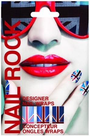 Nail Rock Union Jack Red White and Blue Nail Wraps