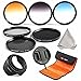 Produktbild K&F Concept® Objektiv Filterset 58mm ND Filter Set 58mm ND2 ND4 ND8 Filter 58mm Verlaufsfilter Set Grau Orange Blau mit Gegenlichtblende 58mm Objektivdeckel Reinigungstuch und Filtertasche für Canon und Nikon DSLR Kamera