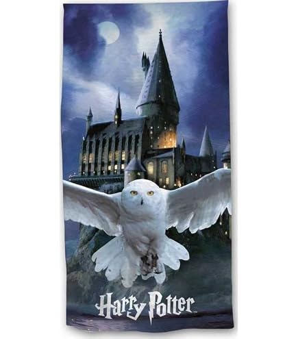 Serviette De Bain Harry Potter Poudlard Express | 70x140cm Coton | Motif Chouette Hedwig - 5