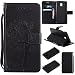 Produktbild Samsung Galaxy J5 2017/Pro hülle PU Lederhülle Brieftasche Tasche Hüllen Prägung Baum und Katzen Flip Hülle im Bookstyle Cover Schale Ständer Etui Karten Slot mit Magnetverschluss Schutzhülle DECHYI case cover Schwarz