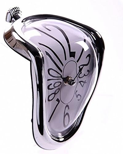 Melting Clock with Silver Frame
