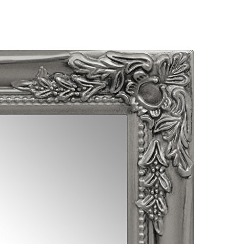 Wandspiegel mit Verzierungen im Barock-Stil 47x37cm Silber Hängespiegel Flurspiegel Frisierspiegel - 4