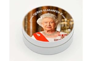 BONBONPRINT Boîte Personnalisée | Boîte de Bonbons saveur Miel | Reine d’Angleterre Elizabeth II | Famille Royale d’Angleterre (Portrait)