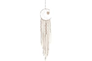 Shiwaki macramé Dream Catcher tenture Murale Tapisserie Coton Dreamcatcher Hibou Boho décorations pour la Maison Ornements de Mariage Artisanat Cadeaux (Hibou)