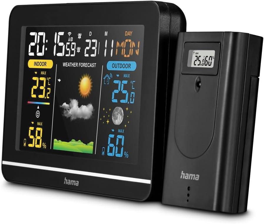 Technische Daten & Spezifikationen : Hama Wetterstation mit Au ensensor Thermomete