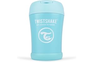 TWISTSHAKE Thermos per Solidi da 350 ml | per bambini | Cucchiaio incluso, colore: blu pastello