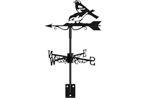 CosyCaya Birds Weather Vane - Retro Cockerel Weathervane Silhouette - Decorative Wind Direction Indicator for Outdoor Farm