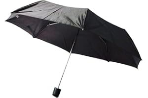 Prima Unisex Compact Folding Umbrella Black Handbag Brolly Portable Travel Hiking Daily Umbrella