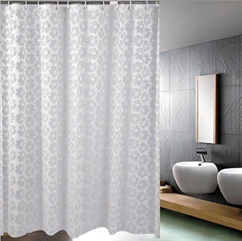 GFYWZ PEVA White Shower curtain Home Waterproof mildew Blackout cut off Hanging curtain Bath Shower Shade for Bath , 180*180