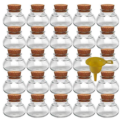 Viva Haushaltswaren - 25 tarros de Especias 40 ml, Incluye Embudo de Mini Copas de Corcho para Regalos, Especias, etc.