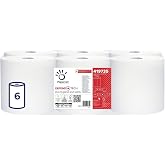 Papernet Defend Tech Centrefeed 419735 Towel Roll, 6 Rolls of Pure Cellulose Paper, 115 m, Antibacterial Formula in Packaging