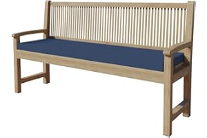 chilly pilley Coussin De Banc Housse Amovible Lavable Zip avec Passants Coussin pour Banc De Jardin Terrasse (120 x 40 x 5 cm, Bleu Foncé)