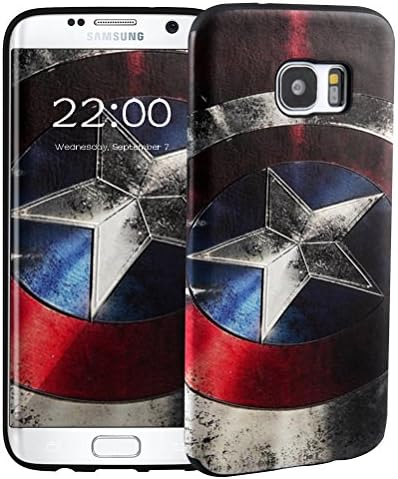 Galaxy S7 Edge Case, HICASER 3D Creative Pattern Shock-absorbing Flexible TPU Case Cover for Samsung Galaxy S7 Edge -Captain America