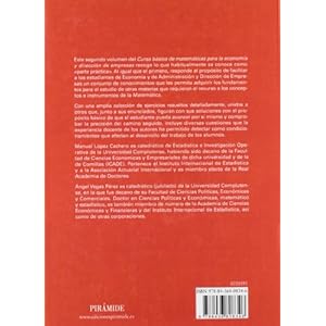 Curso básico de matemáticas para la economía y dirección de empresas II: Ejercicios: 2 (Economía Y Empresa)