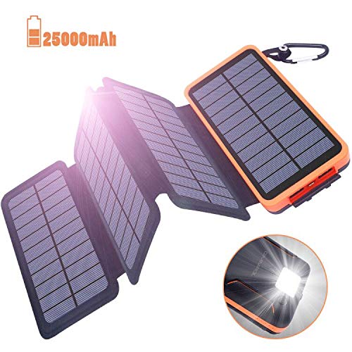 Chargeur Solaire 25000mAh Portable Batterie Externe avec 4 Panneaux Imperméable Power Bank avec 2 USB Outdoor Camping pour Téléphone Tablettes Chargeur Solaire 25000mAh Portable Batterie Externe avec 4 Panneaux Imperméable Power Bank avec 2 USB Outdoor Camping pour Téléphone Tablettes