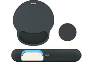 Sushret Mauspad & Tastatur Handballenauflage, 3-in-1 Ergonomisches Gel Memory Foam Mauspad mit Handgelenkstütze, Gaming Mauspad Armauflage für Computer Büro Schreibtisch Zubehör,Anthrazit