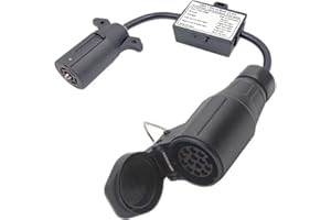 DOSIA SEMAL USA zu EuropäIscher AnhäNger Licht Konverter 7 Polige Flach Steckdose (US Fahrzeug) auf 13-Pin Rund Stecker (EU AnhäNger)