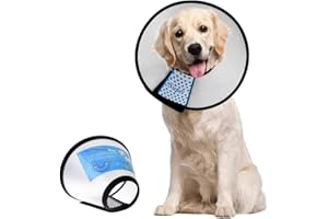 Supet Dog Cone Adjustable Pet Cone Recovery Collar Comfortable Pet Cone Collar Protective for After Surgery Anti-Bite Lick Wound Healing Safety Practical Plastic E-Collar for Dogs and Cats (XS)
