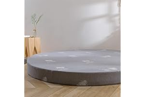 qwqqaq Verdicken Runde Bett Matratze,Memory-Schaum Bodenmatte Tatami Matratze Schlafen Pad Faltbar Atmungsaktive Matratzenauflagen Pad A 180x180x5cm(71x71x2inch)